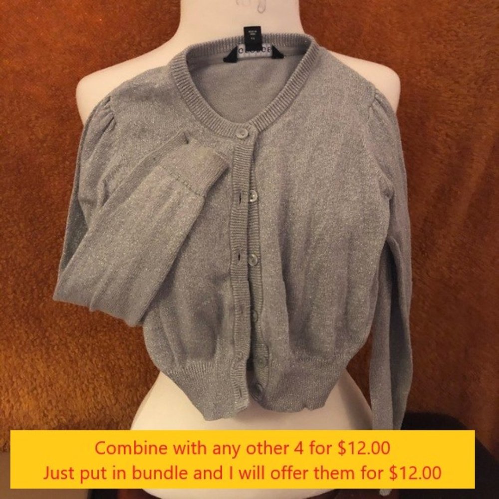 Sliver Metallic George Cardigan Size XS 4/5